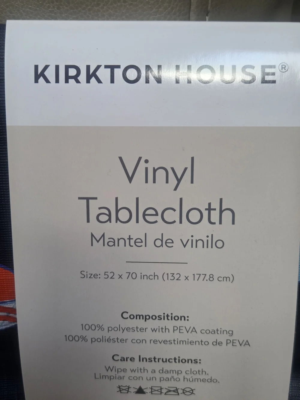 NWT Kirkton House Vinyl 52x70 Oblong Tablecloth -  Red White & Blue BBQ Bin PP